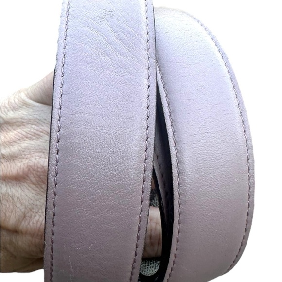 GUCCI Monogram Double G Reversible Mauve Pink Leather Gold Women\'s Belt 38” main image 6